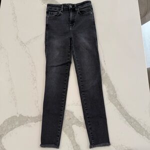 Free People We The Free High Rise Skinny Denim Jeans Women’s Size 26 Gray RawHem
